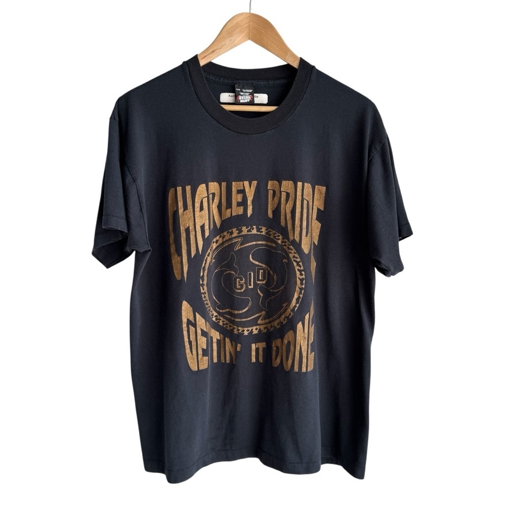 Vintage Charley Pride Graphic T-Shirt XL Black Gettin It Done Band Tee Canada